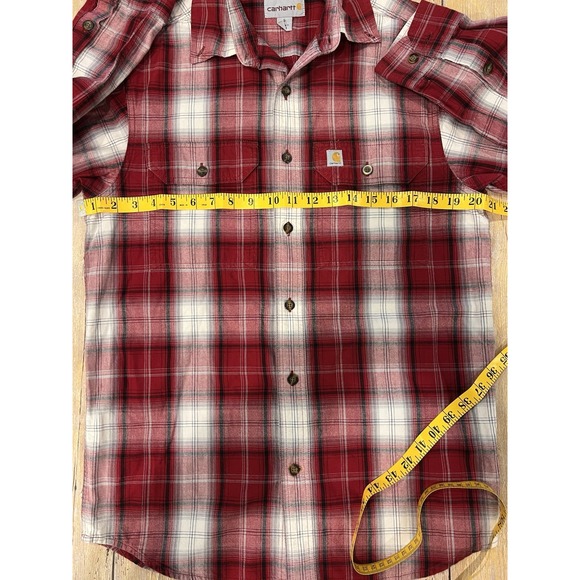 Carhartt Men's Red Plaid Relaxed Fit Flannel sz Small EUC - Picture 8 of 11